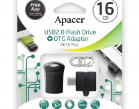 Apacer cung cấp bộ chuyển đổi A610 OTG Adapter kèm theo ổ nhớ siêu mini AH116 USB Flash