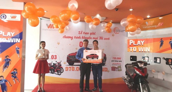 Vietnamobile trao giải chương trình khuyến mãi 16 tỷ đồng