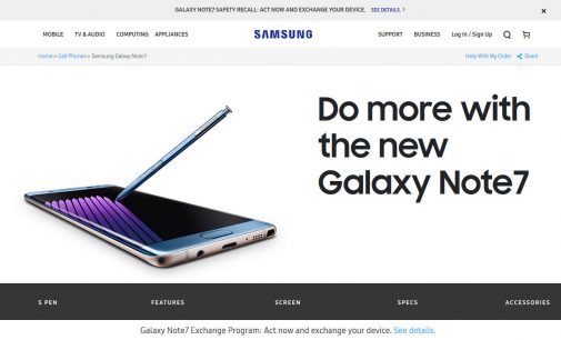 Người dùng Galaxy Note7 ở Mỹ làm khổ Samsung