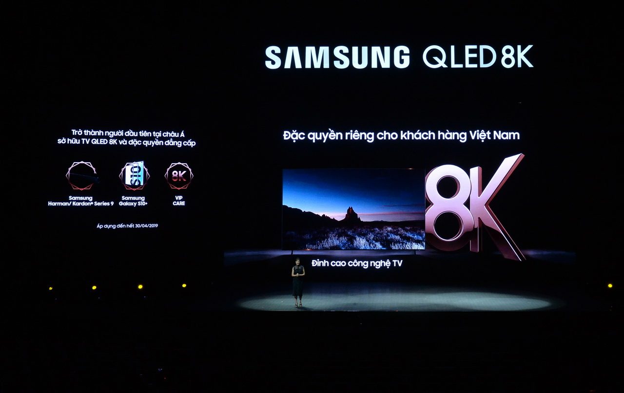 Bà Nguyễn Huyền My tại sự kiện ra mắt TV Samsung QLED 8K 2019 ở Hà Nội ngày 10-4-2019.