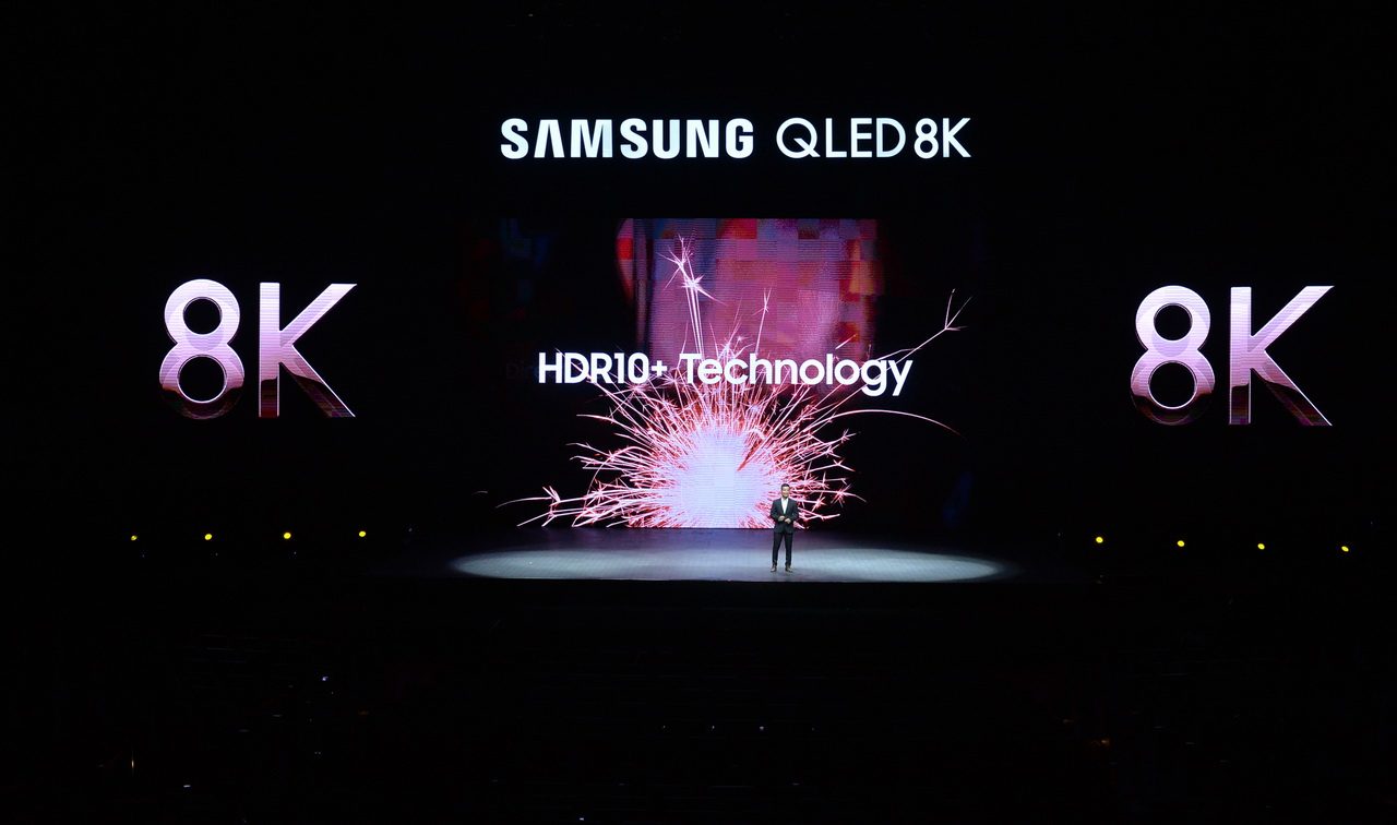 Ông Nguyễn Minh Tâm tại sự kiện ra mắt TV Samsung QLED 8K 2019 ở Hà Nội ngày 10-4-2019.