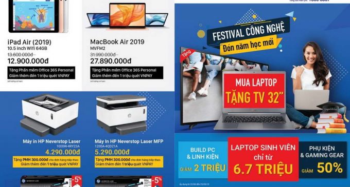 Hệ thống cửa hàng Phong Vũ khuyến mại “Festival công nghệ” chào đón năm học mới 2019