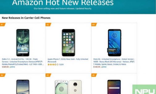 Nokia 7.2 ở trong danh sách các sản phẩm mới bán chạy nhất trên chợ Amazon