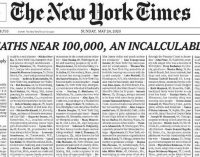Báo New York Times tưởng niệm gần 100.000 người chết vì coronavirus ở Mỹ