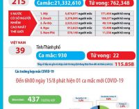 Sáng 15-8-2020, Việt Nam có thêm ca nhiễm thứ 930 và bệnh nhân COVID-19 thứ 22 qua đời