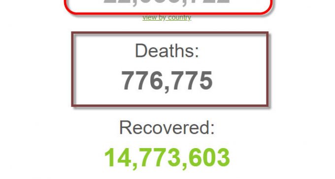 22 triệu người trên thế giới nhiễm coronavirus SARS-CoV-2