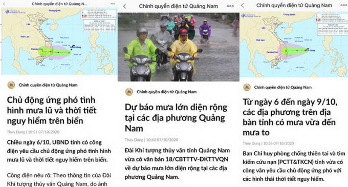 Quảng Nam cập nhật tình hình và cách ứng phó mưa lũ cho người dân qua Zalo