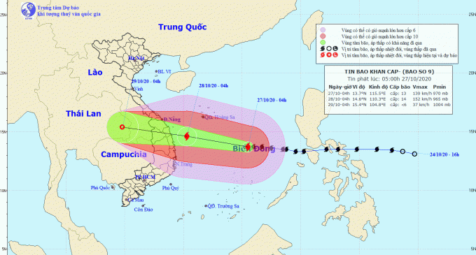 Tin bão khẩn cấp: cơn bão số 9 (Molave)
