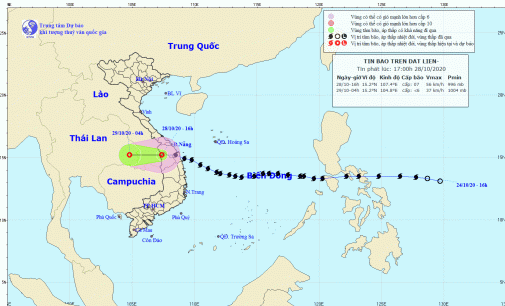 Tin áp thấp nhiệt đới trên đất liền (suy yếu từ bão số 9 Molave)