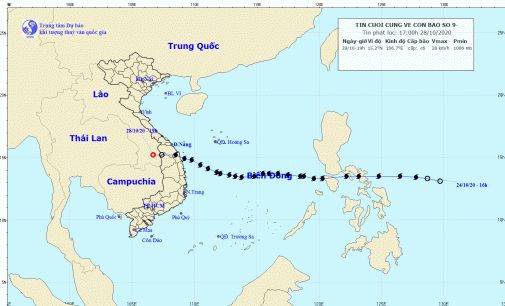 Tin cuối cùng về cơn bão số 9 (Molave)