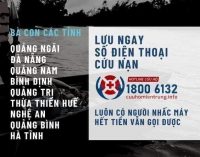 Số hotline cứu nạn trong bão số 9 Molave