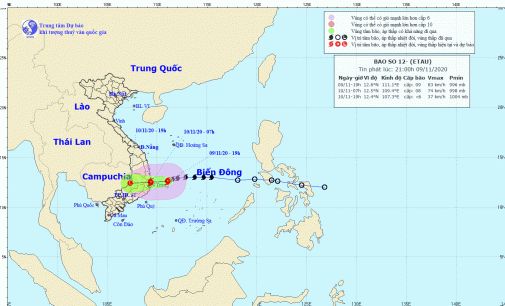 Tin bão khẩn cấp: Bão số 12 (Etau) 2020