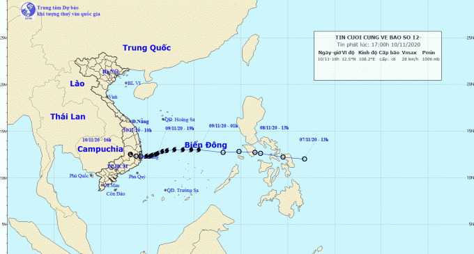 Tin cuối cùng về cơn bão số 12 Etau và tin đầu về cơn bão gần Biển Đông Vamco