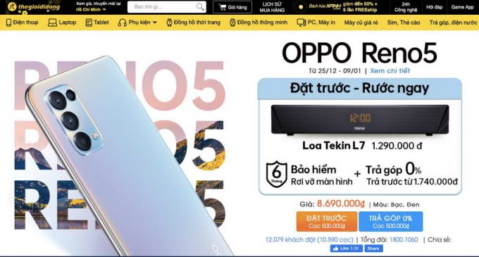 Smartphone OPPO Reno5 có 21.000 đơn cọc sau 4 ngày ra mắt