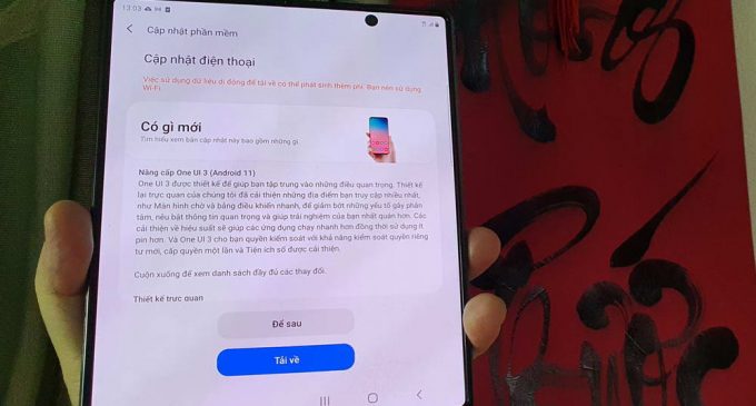 Smartphone Samsung Galaxy Z Fold 2 5G được cập nhật lên Android 11 và mở mạng 5G tại Việt Nam