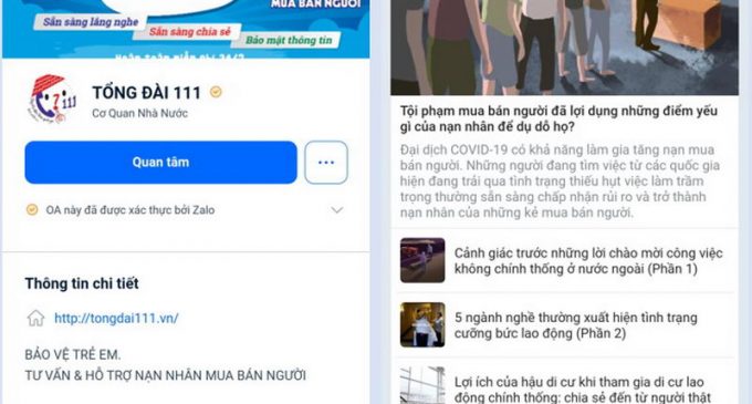 Zalo kết nối với đường dây nóng tố cáo bạo hành, xâm hại trẻ em