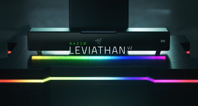 Loa thanh máy tính Razer Leviathan V2 chơi âm thanh và ánh sáng