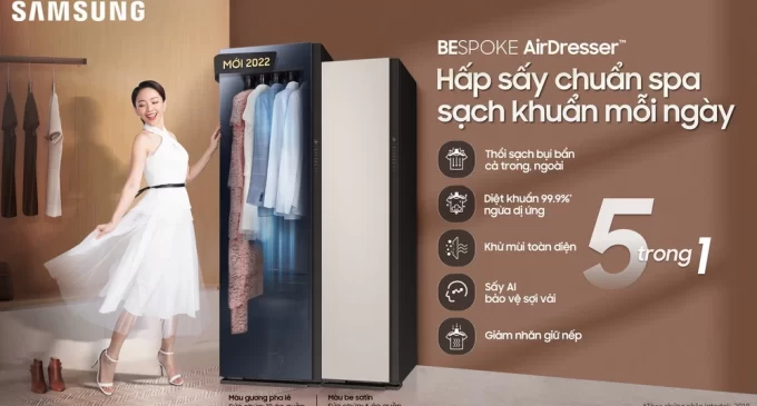 Samsung ra mắt tủ chăm sóc quần áo thông minh Bespoke AirDresser 2022 tại Việt Nam