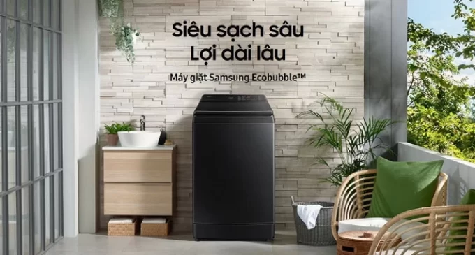Samsung lần đầu tiên đưa công nghệ Ecobubble lên dòng máy giặt cửa trên