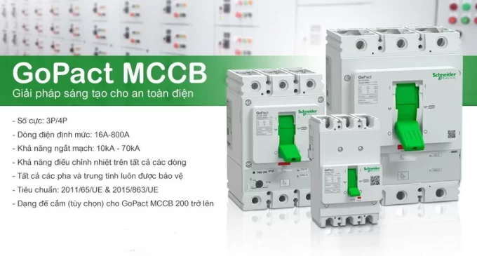 Cầu dao tự động Schneider Electric GoPact MCCB bảo vệ thiết bị điện tại các tòa nhà nhỏ và trung
