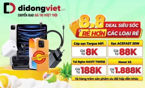 Săn deal công nghệ và học bổng dịp 8.8 tại Di Động Việt