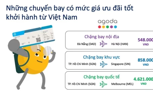 Agoda “bật mí” về những chuyến bay khởi hành từ Việt Nam và APAC có giá vé ưu đãi rẻ nhất