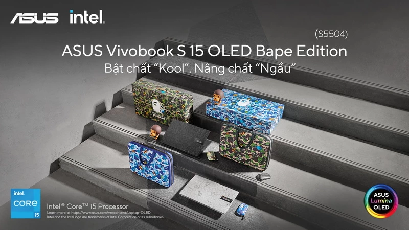 華碩越南與都市時尚品牌 BATHING APE 合作推出 Vivobook S BAPE 版筆記本電腦系列