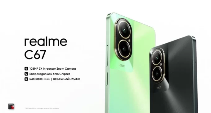 Smartphone realme C67 với camera 108MP zoom 3X đầu tiên trong phân khúc 6 triệu đồng