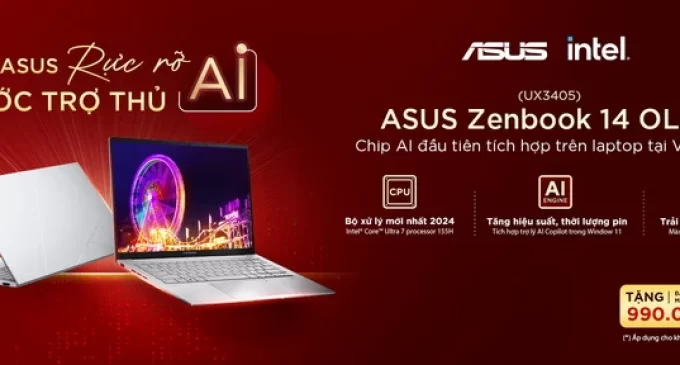 ASUS khuyến mại đầu năm mới cho laptop Zenbook 14 OLED trang bị chip AI đầu tiên tại Việt Nam