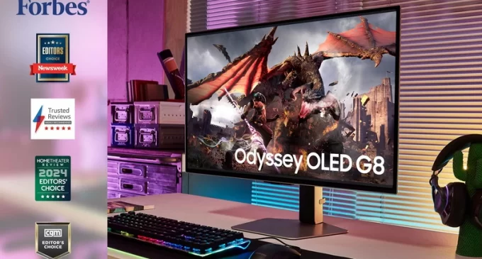 Màn hình Samsung Odyssey OLED G8 nhận được nhiều giải thưởng công nghệ