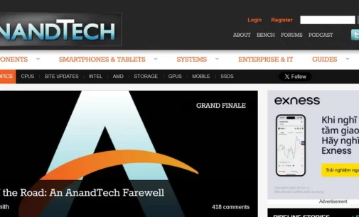 Chia tay anh bạn AnandTech, một website công nghệ 27 năm tuổi