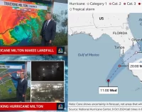 Bão Hurricane Milton đổ bộ vào bang Florida với sức gió mạnh Cấp 3