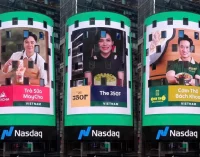 Grab quảng bá 6 quán ăn, nhà hàng Việt Nam trên bảng quảng cáo Nasdaq ở New York
