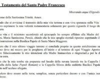 Di nguyện cuối cùng của Đức Giáo hoàng Francis (Phanxicô)