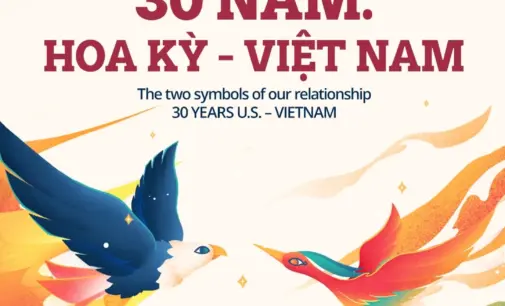 Hình ảnh hai quốc điểu Hoa Kỳ và Việt Nam kỷ niệm 30 năm quan hệ hợp tác hai nước
