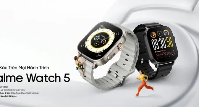 Realme ra mắt đồng hồ thông minh realme Watch 5 tại Việt Nam với thời lượng pin 14 ngày
