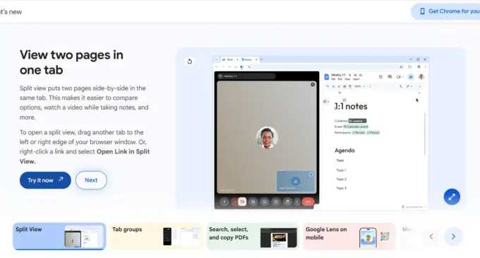 Split View: Xem 2 trang web cùng một lúc với trình duyệt web Google Chrome