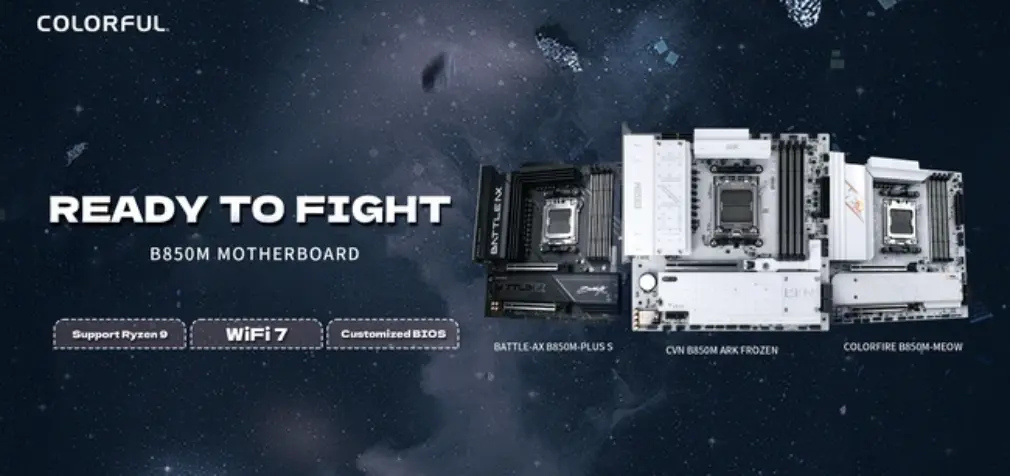 COLORFUL mở rộng dòng bo mạch chủ B850 cho CPU AMD Ryzen với các mẫu CVN, Battle-AX và MEOW