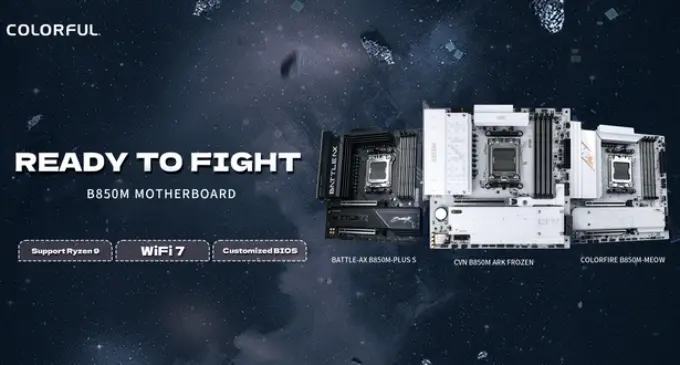 COLORFUL mở rộng dòng bo mạch chủ B850 cho CPU AMD Ryzen với các mẫu CVN, Battle-AX và MEOW
