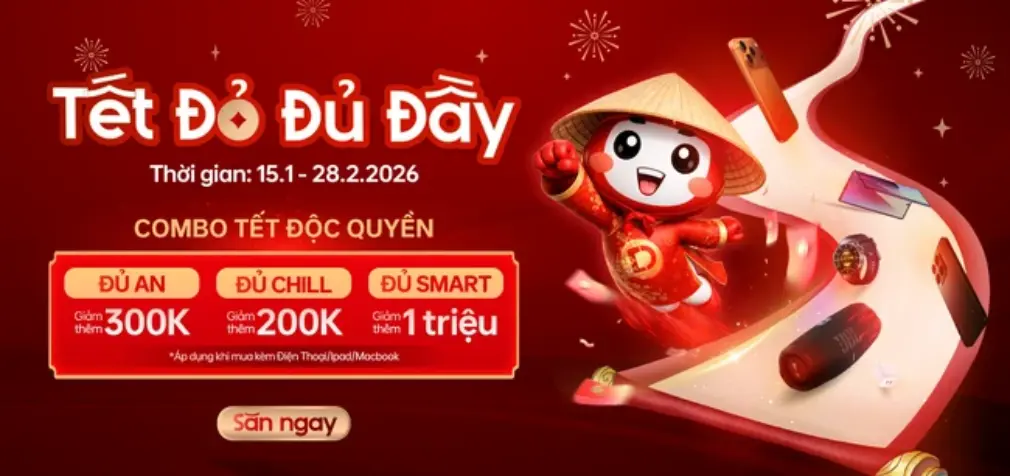 Di Động Việt triển khai chương trình “Tết Đỏ Đủ Đầy” với những combo công nghệ giá tốt