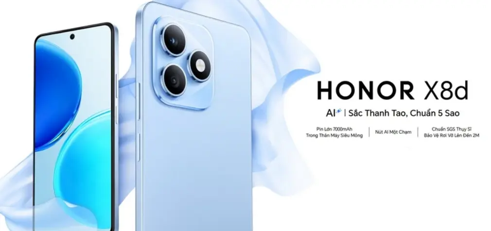 HONOR ra mắt tại Việt Nam HONOR X8d, smartphone bền bỉ với pin 7.000mAh và mỏng nhất phân khúc