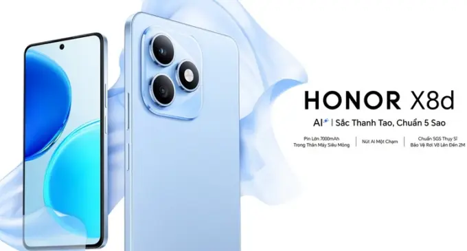 HONOR ra mắt tại Việt Nam HONOR X8d, smartphone bền bỉ với pin 7.000mAh và mỏng nhất phân khúc