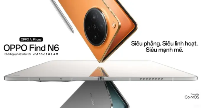 OPPO ra mắt tại Việt Nam smartphone gập OPPO Find N6 với “nếp gấp vô hình” và bút AI Magic Pen