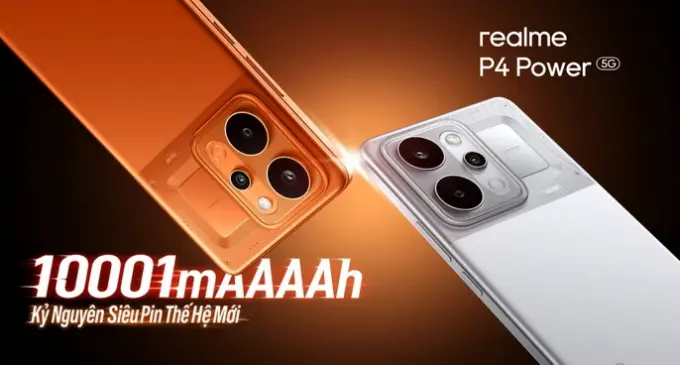 Realme P4 Power pin 10.001mAh mở bán tại Việt Nam