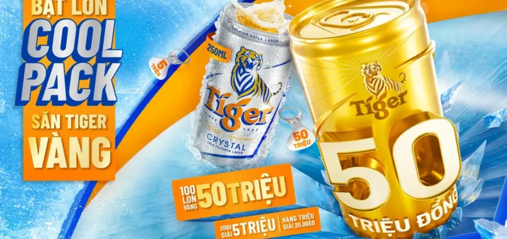 Tiger Beer khuyến mại mùa hè 2026 với hàng triệu giải thưởng “Bật lon Coolpack – Săn Tiger vàng”