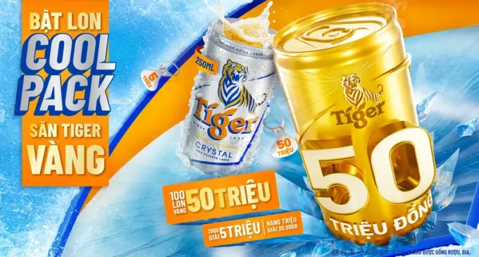 Tiger Beer khuyến mại mùa hè 2026 với hàng triệu giải thưởng “Bật lon Coolpack – Săn Tiger vàng”
