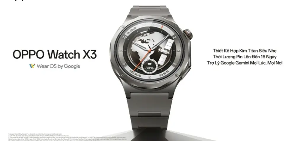 OPPO ra mắt tại Việt Nam đồng hồ cao cấp Watch X3 với thiết kế titanium siêu nhẹ và pin bền đến 16 ngày