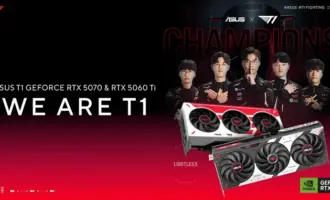 ASUS ra mắt 2 card đồ họa T1 GeForce RTX 5070 và RTX 5060 Ti hợp tác với đội vô địch Liên Minh Huyền Thoại thế giới T1