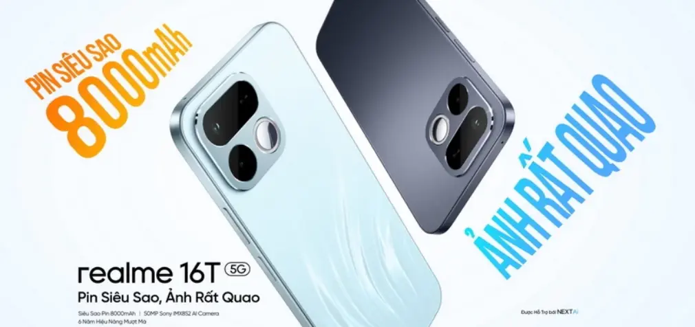 realme ra mắt tại Việt Nam smartphone realme 16T 5G với pin 8.000mAh và các công cụ chụp ảnh AI