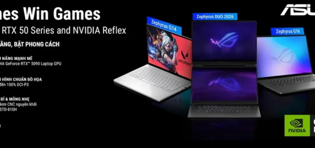 ASUS ra mắt dải laptop gaming cao cấp ROG Zephyrus 2026 cho game thủ và nhà sáng tạo nội dung tại Việt Nam